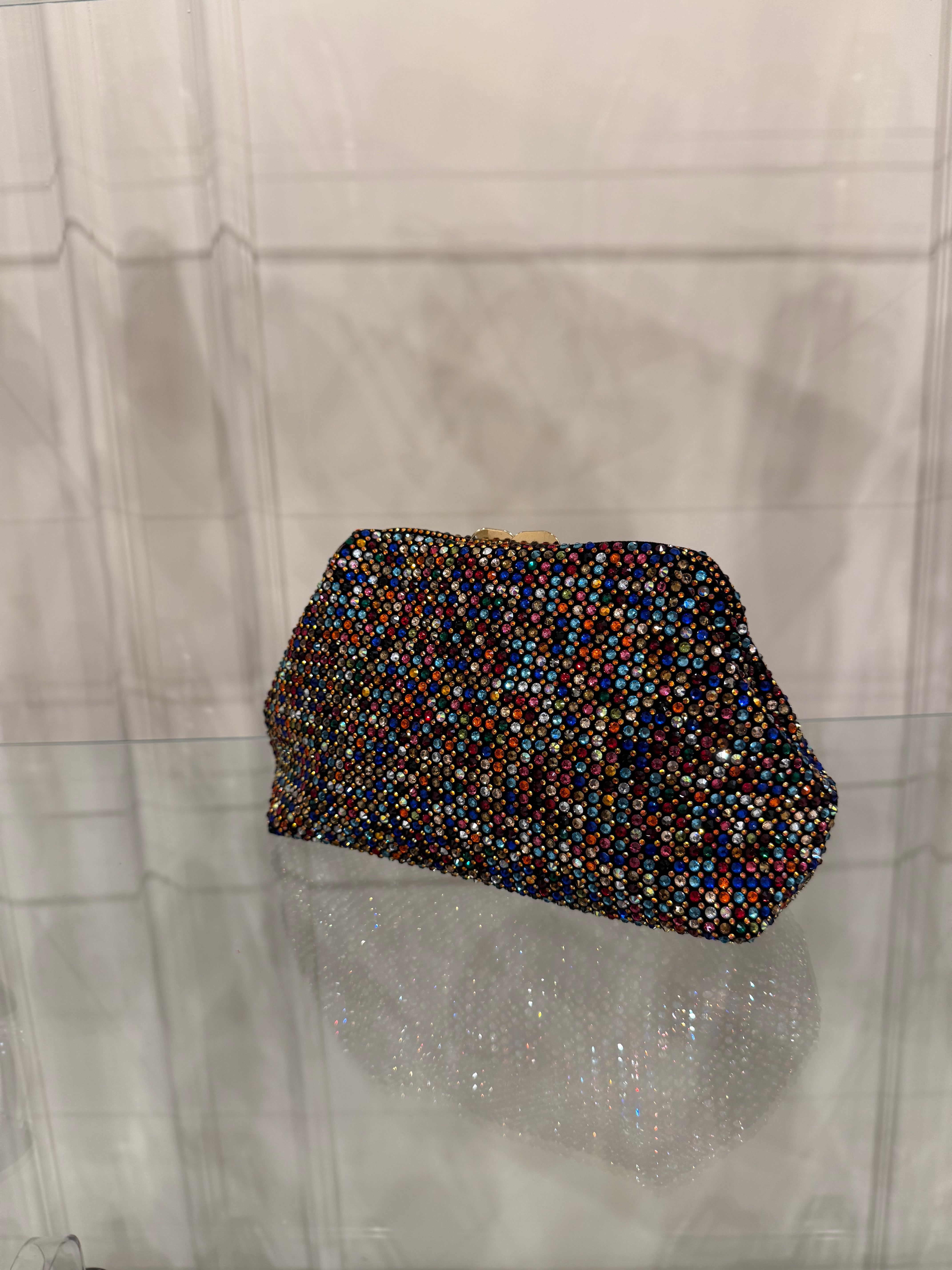 Pochette Amina in cristalli multicolor